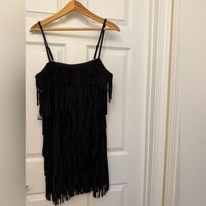Trixxi little Black Fringe dress medium